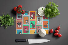 Load image into Gallery viewer, Lots of Black and Silver Schnauzer Glass Cutting Boards – Durable, Decorative Kitchen Art Large