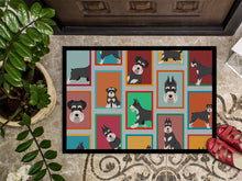 Load image into Gallery viewer, Lots of Black and Silver Schnauzer Doormat - 18x27 Decorative Floor Mat – Indoor/Outdoor Rug with Artistic Flair