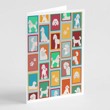 Load image into Gallery viewer, Lots of White Standard Poodle Greeting Cards -  Blank Note Cards – 8-Pack of Artist-Designed Cards with Envelopes