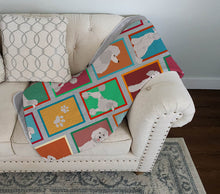 Load image into Gallery viewer, Lots of White Standard Poodle Quilted Blanket 50x60