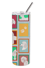 Load image into Gallery viewer, Lots of White Standard Poodle Stainless Steel 20 oz Skinny Tumbler
