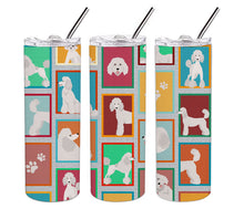 Load image into Gallery viewer, Lots of White Standard Poodle Stainless Steel 20 oz Skinny Tumbler