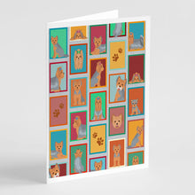 Load image into Gallery viewer, Lots of Blue and Tan Yorkie Greeting Cards -  Blank Note Cards – 8-Pack of Artist-Designed Cards with Envelopes