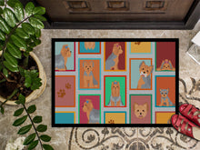 Load image into Gallery viewer, Lots of Blue and Tan Yorkie Doormat - 24x36 Decorative Floor Mat – Indoor/Outdoor Rug with Artistic Flair