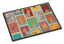 Load image into Gallery viewer, Lots of Blue and Tan Yorkie Doormat - 24x36 Decorative Floor Mat – Indoor/Outdoor Rug with Artistic Flair