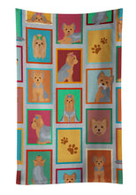 Load image into Gallery viewer, Lots of Blue and Tan Yorkie Kitchen Towel