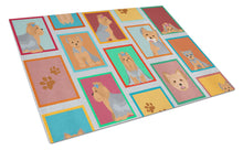 Load image into Gallery viewer, Lots of Blue and Tan Yorkie Glass Cutting Boards – Durable, Decorative Kitchen Art Large