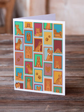 Load image into Gallery viewer, Lots of Red Yorkie Greeting Cards -  Blank Note Cards – 8-Pack of Artist-Designed Cards with Envelopes