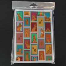 Load image into Gallery viewer, Lots of Red Yorkie Greeting Cards -  Blank Note Cards – 8-Pack of Artist-Designed Cards with Envelopes