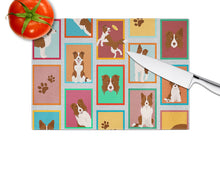 Load image into Gallery viewer, Lots of Red Border Collie Glass Cutting Boards – Durable, Decorative Kitchen Art Large