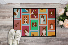 Load image into Gallery viewer, Lots of Red Border Collie Doormat - 18x27 Decorative Floor Mat – Indoor/Outdoor Rug with Artistic Flair