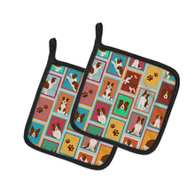 Load image into Gallery viewer, Lots of Red Border Collie Pot Holders - Set of 2 Decorative Kitchen Helpers | Made in the USA