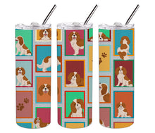 Load image into Gallery viewer, Lots of Blenheim Cavalier Spaniel Stainless Steel 20 oz Skinny Tumbler