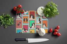 Load image into Gallery viewer, Lots of Tricolor Cavalier Spaniel Glass Cutting Boards – Durable, Decorative Kitchen Art Large