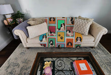 Load image into Gallery viewer, Lots of Tricolor Cavalier Spaniel Quilted Blanket 50x60
