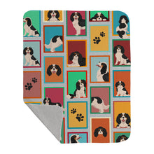 Load image into Gallery viewer, Lots of Tricolor Cavalier Spaniel Quilted Blanket 50x60