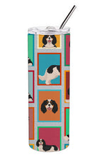 Load image into Gallery viewer, Lots of Tricolor Cavalier Spaniel Stainless Steel 20 oz Skinny Tumbler