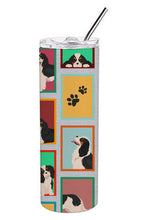 Load image into Gallery viewer, Lots of Tricolor Cavalier Spaniel Stainless Steel 20 oz Skinny Tumbler