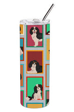 Load image into Gallery viewer, Lots of Tricolor Cavalier Spaniel Stainless Steel 20 oz Skinny Tumbler