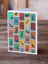 Load image into Gallery viewer, Lots of Black and Tan Chihuahua Greeting Cards -  Blank Note Cards – 8-Pack of Artist-Designed Cards with Envelopes