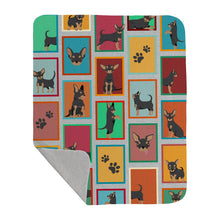 Load image into Gallery viewer, Lots of Black and Tan Chihuahua Quilted Blanket 50x60