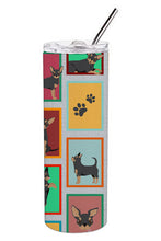 Load image into Gallery viewer, Lots of Black and Tan Chihuahua Stainless Steel 20 oz Skinny Tumbler