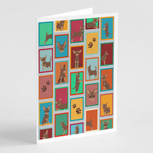 Load image into Gallery viewer, Lots of Chocolate Chihuahua Greeting Cards -  Blank Note Cards – 8-Pack of Artist-Designed Cards with Envelopes