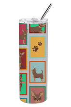 Load image into Gallery viewer, Lots of Chocolate Chihuahua Stainless Steel 20 oz Skinny Tumbler