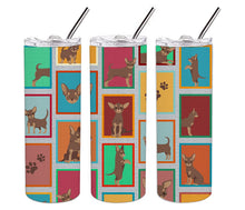 Load image into Gallery viewer, Lots of Chocolate Chihuahua Stainless Steel 20 oz Skinny Tumbler