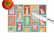 Load image into Gallery viewer, Lots of Cream Chihuahua Glass Cutting Boards – Durable, Decorative Kitchen Art Large