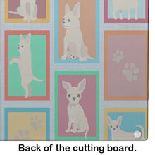 Load image into Gallery viewer, Lots of Cream Chihuahua Glass Cutting Boards – Durable, Decorative Kitchen Art Large
