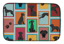 Load image into Gallery viewer, Lots of Black Great Dane Dish Drying Mat