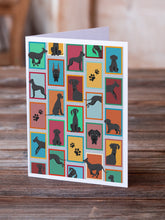 Load image into Gallery viewer, Lots of Black Great Dane Greeting Cards -  Blank Note Cards – 8-Pack of Artist-Designed Cards with Envelopes