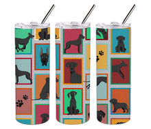 Load image into Gallery viewer, Lots of Black Great Dane Stainless Steel 20 oz Skinny Tumbler