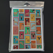Load image into Gallery viewer, Lots of Fawn Great Dane Greeting Cards -  Blank Note Cards – 8-Pack of Artist-Designed Cards with Envelopes