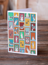 Load image into Gallery viewer, Lots of Grey Siberian Husky Greeting Cards -  Blank Note Cards – 8-Pack of Artist-Designed Cards with Envelopes