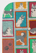 Load image into Gallery viewer, Lots of Grey Siberian Husky Quilted Blanket 50x60