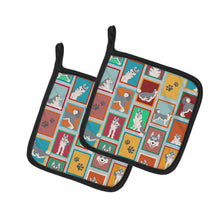 Load image into Gallery viewer, Lots of Grey Siberian Husky Pot Holders - Set of 2 Decorative Kitchen Helpers | Made in the USA