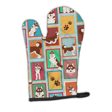 Load image into Gallery viewer, Lots of Red Siberian Husky Oven Mitt