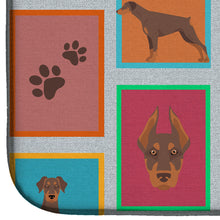Load image into Gallery viewer, Lots of Red Doberman Pinscher Dish Drying Mat