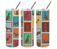 Load image into Gallery viewer, Lots of Red Doberman Pinscher Stainless Steel 20 oz Skinny Tumbler