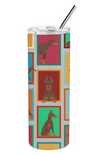 Load image into Gallery viewer, Lots of Red Doberman Pinscher Stainless Steel 20 oz Skinny Tumbler