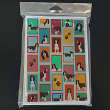 Load image into Gallery viewer, Lots of Liver English Springer Spaniel Greeting Cards -  Blank Note Cards – 8-Pack of Artist-Designed Cards with Envelopes