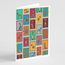 Load image into Gallery viewer, Lots of Fawn Italian Greyhound Greeting Cards -  Blank Note Cards – 8-Pack of Artist-Designed Cards with Envelopes