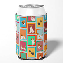 Load image into Gallery viewer, Lots of Red and White Jack Russell Terrier Can or Bottle Hugger