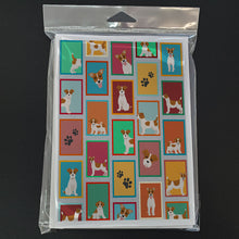 Load image into Gallery viewer, Lots of Red and White Jack Russell Terrier Greeting Cards -  Blank Note Cards – 8-Pack of Artist-Designed Cards with Envelopes