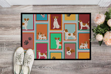 Load image into Gallery viewer, Lots of Red and White Jack Russell Terrier Doormat - 24x36 Decorative Floor Mat – Indoor/Outdoor Rug with Artistic Flair