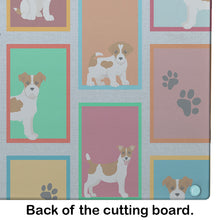 Load image into Gallery viewer, Lots of Red and White Jack Russell Terrier Glass Cutting Boards – Durable, Decorative Kitchen Art Large