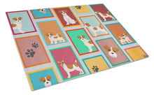 Load image into Gallery viewer, Lots of Red and White Jack Russell Terrier Glass Cutting Boards – Durable, Decorative Kitchen Art Large
