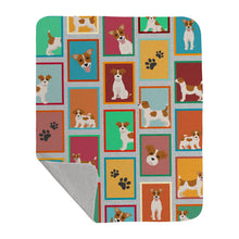 Load image into Gallery viewer, Lots of Red and White Jack Russell Terrier Quilted Blanket 50x60